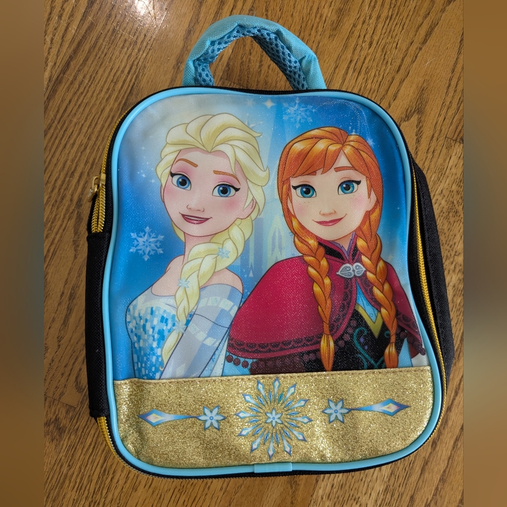 Disney princess Frozen lunchbox bag Anna and Elsa sparkle glitter